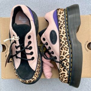 Dr. Martens Buzz Tan Pink Leopard Print Shoes